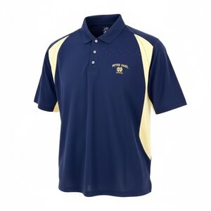 Pro Player Mens 2XL Notre Dame Fighting Irish ND Golf Polo Shirt Blue/Gold NCAA